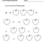 First Grade Counting Backwards Worksheet