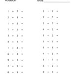 First Grade Simple Addition Worksheet