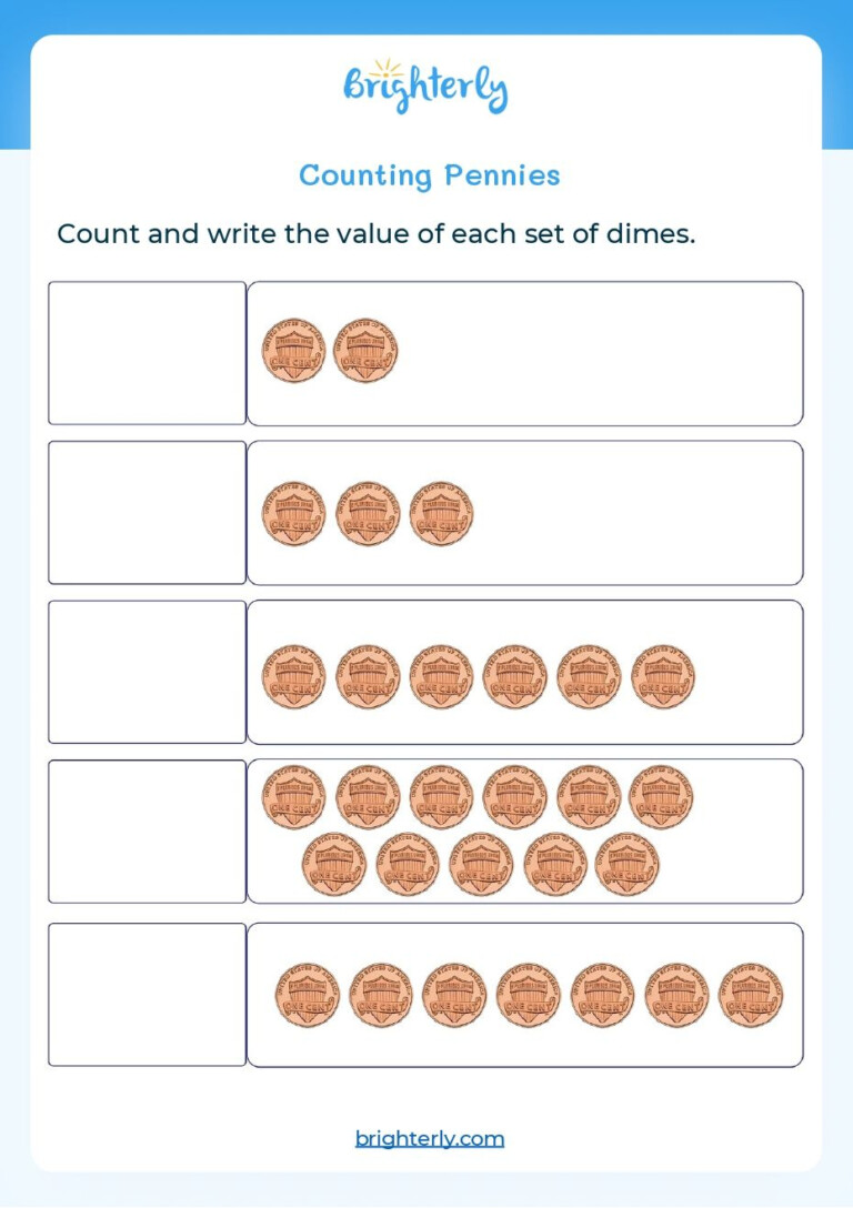 Free Counting Coins Worksheets - CountingWorksheets.com