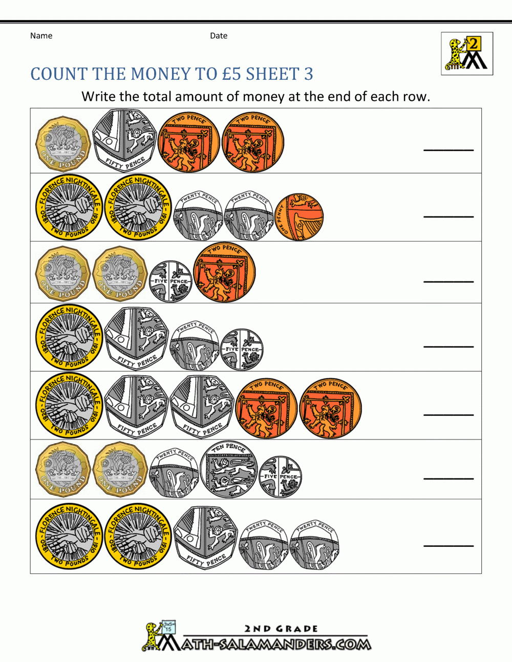 Free Counting Money Worksheets Uk Coins Uk Money Worksheets To 5