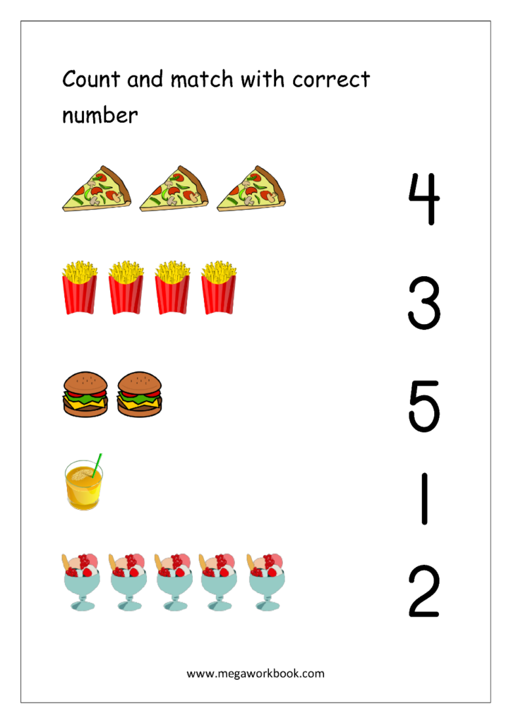 Free Printable Number Matching Worksheets For Kindergarten And 