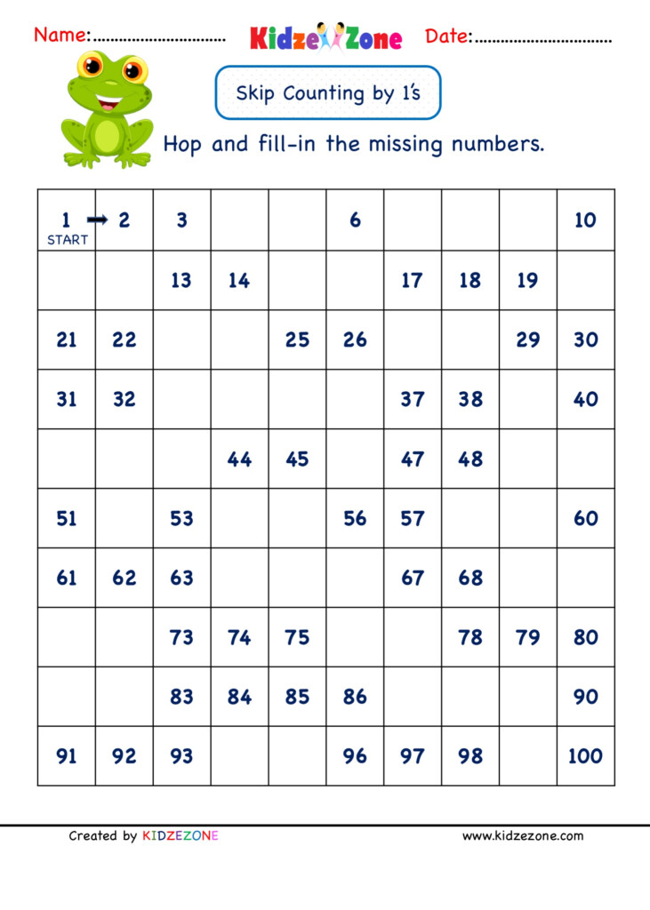 Grade 1 Math Skip Counting Worksheets KidzeZone