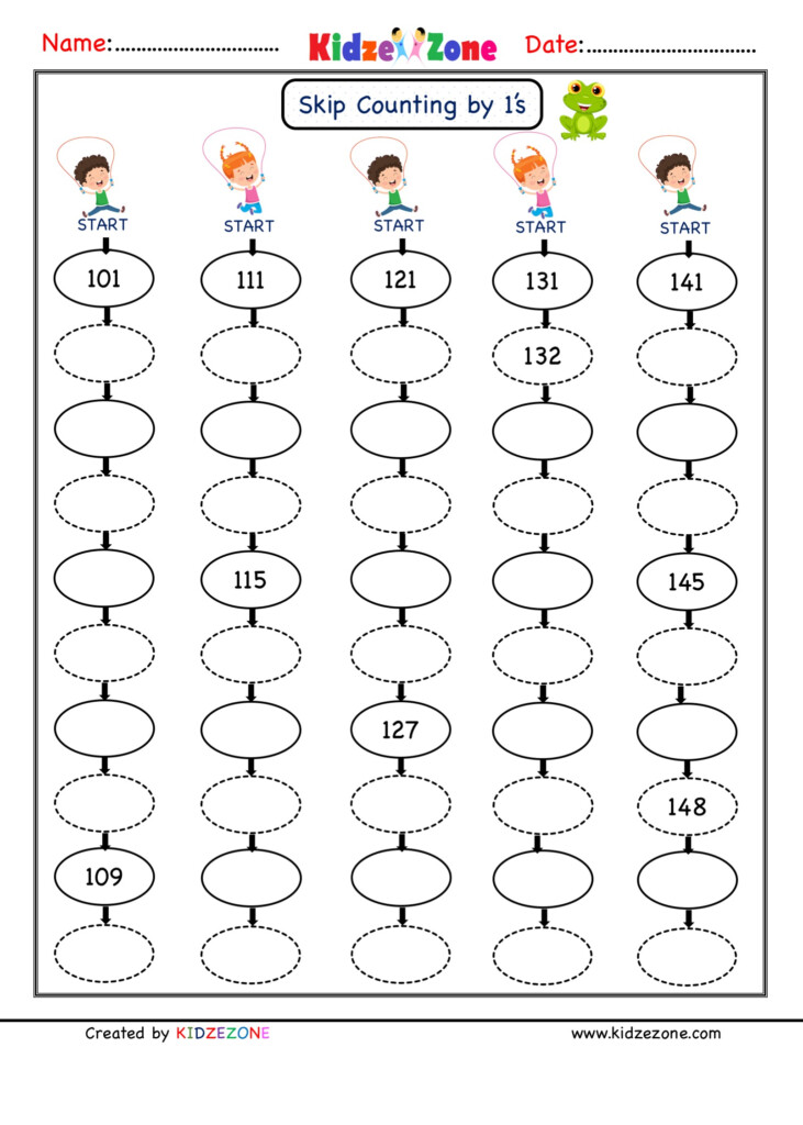 Grade 1 Math Skip Counting Worksheets KidzeZone