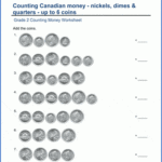 Grade 2 Counting Money Worksheet Canadian Nickels Dimes Quarters