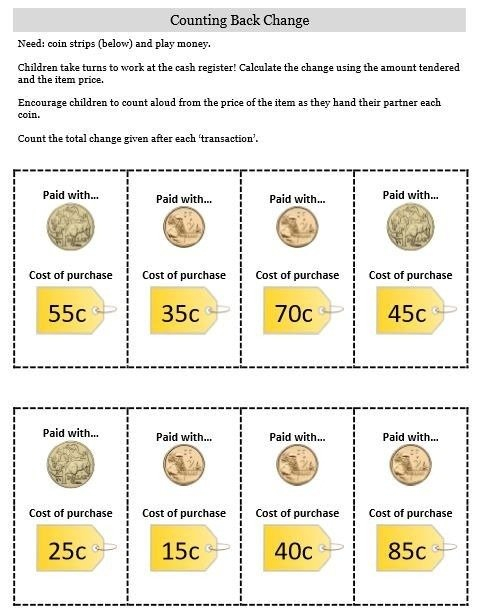 How To Count Back Change Worksheets Worksheets Master