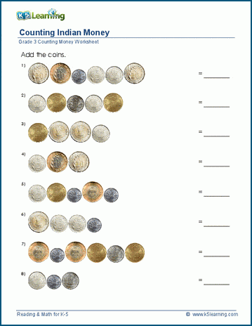 Indian Money Worksheets K5 Learning