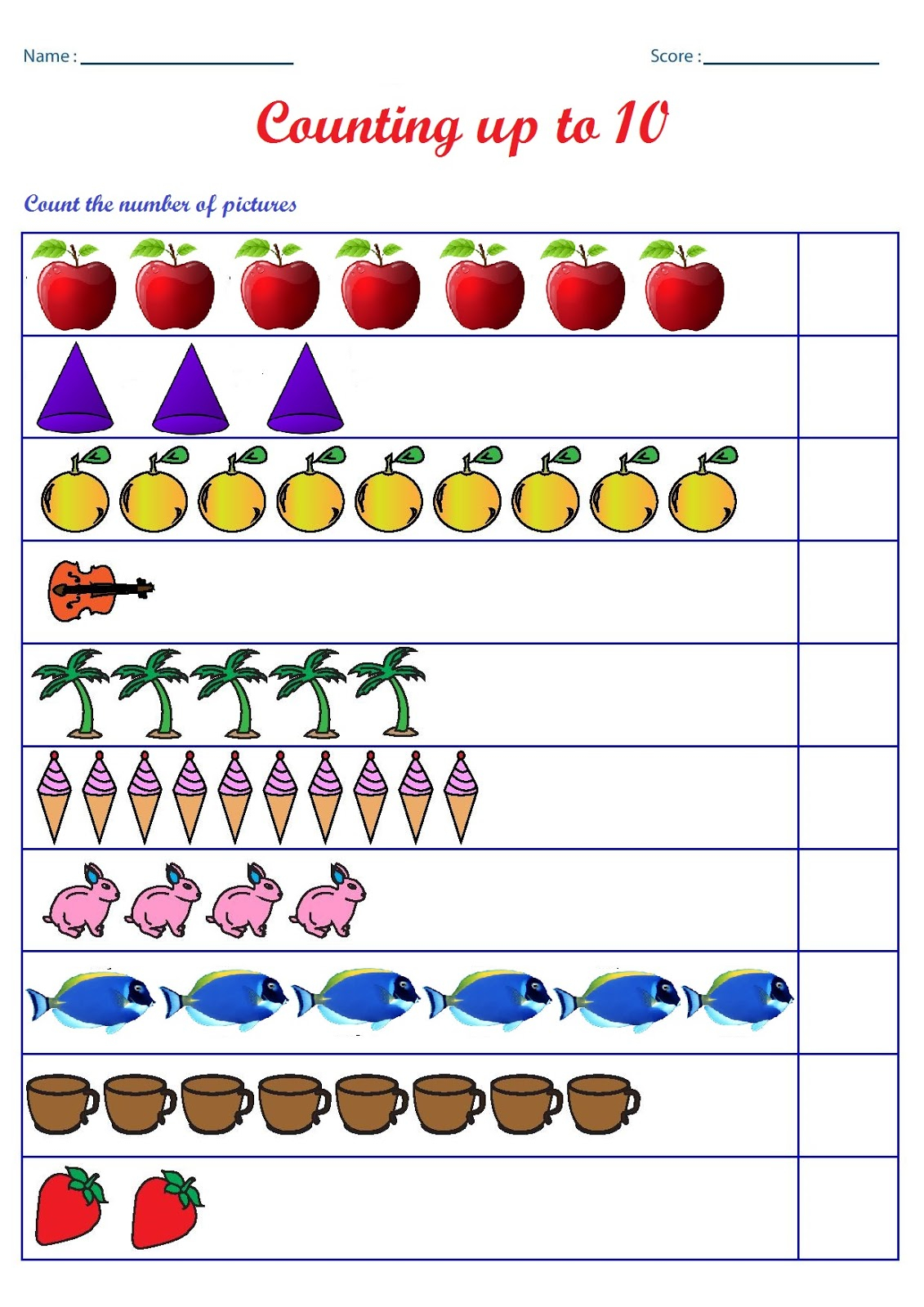 Kindergarten Worksheets Counting Worksheets Count The Number Of