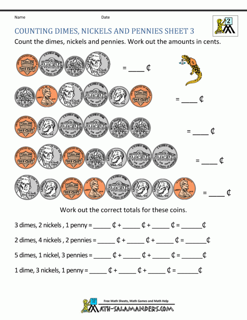 Money Worksheets For Kids 2nd Grade