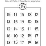 Number 15 Writing Counting And Identification Printable Worksheets For