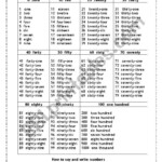 Numbers From 1 To 1000 Worksheet Number Words Worksheets Number