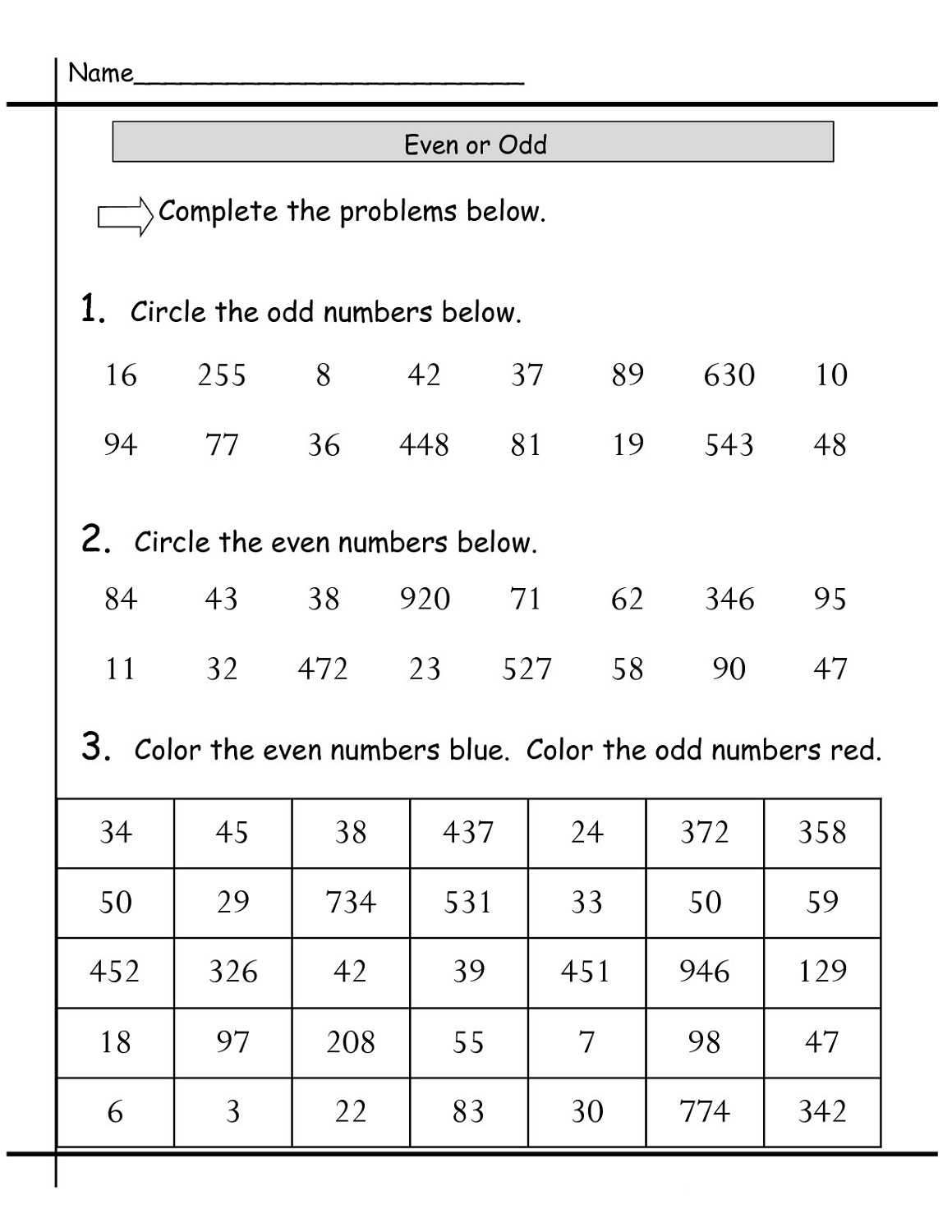 Odd And Even Number Worksheets Activity Shelter