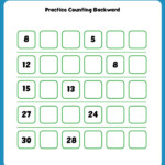 Practice Counting Backwards First Grade Math Worksheets Counting