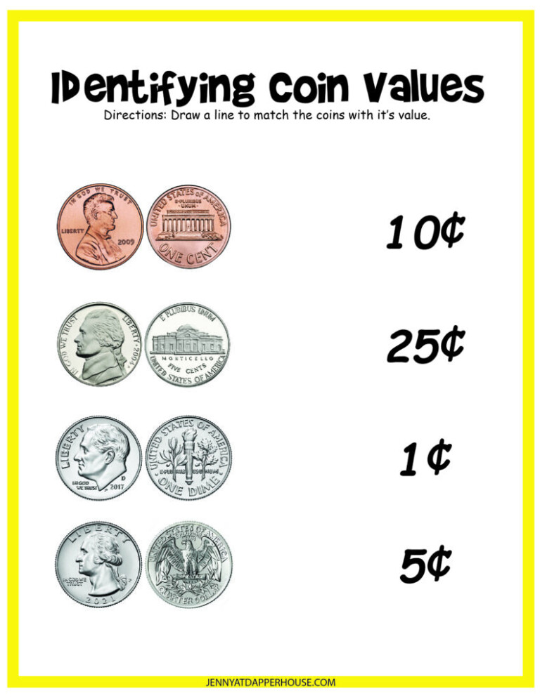 Free Counting Coins Worksheets - CountingWorksheets.com