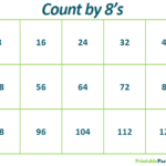 Printable Count By 8 Practice Chart