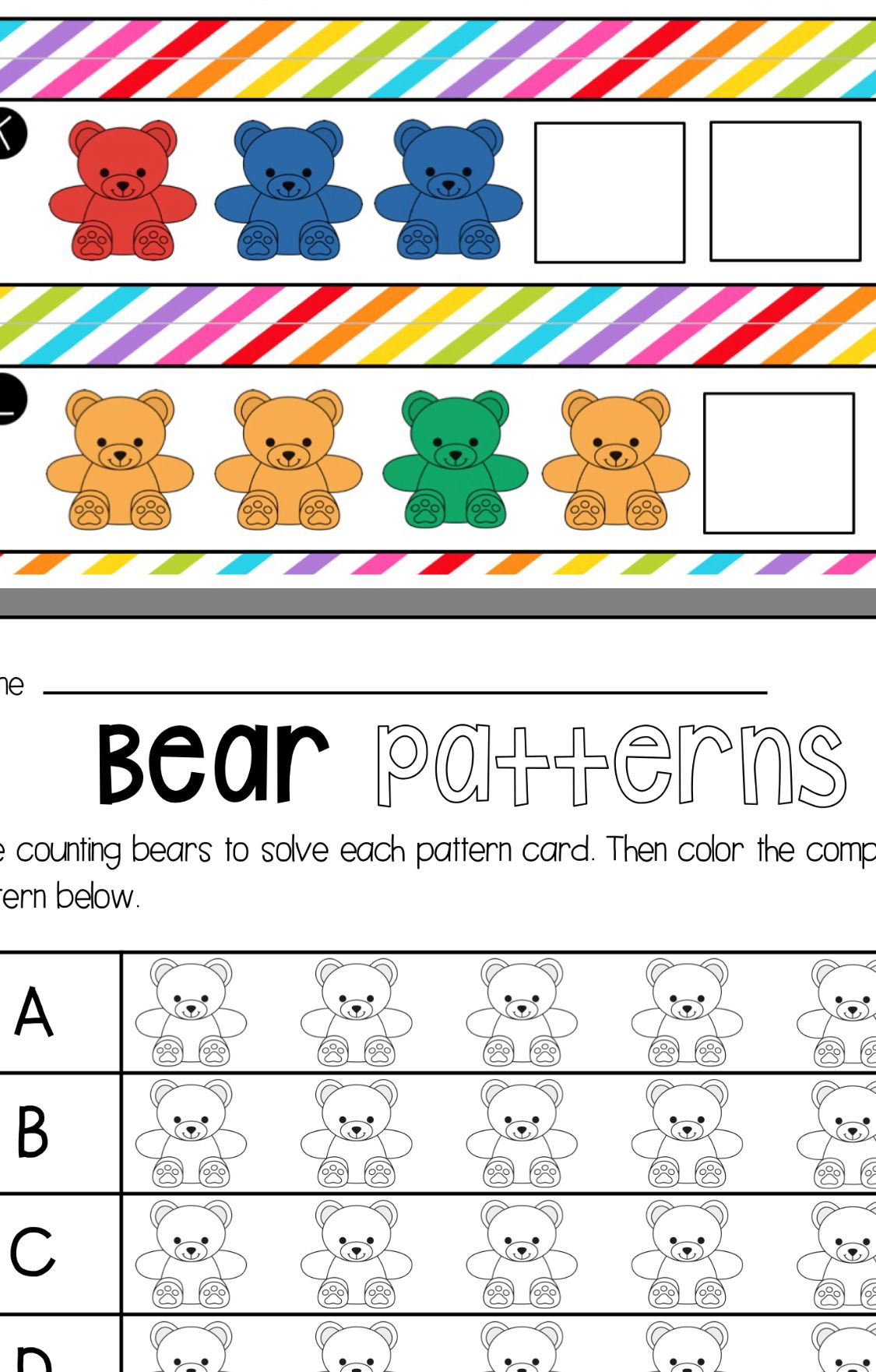 Printable Counting Bears Worksheet Printable Word Searches