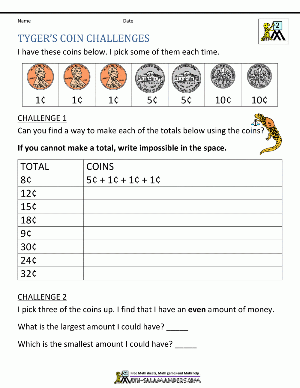 Second Grade Math Problems - CountingWorksheets.com