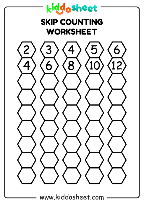 Skip Counting 2 3 4 5 6 Printable Worksheet Files Kiddosheet