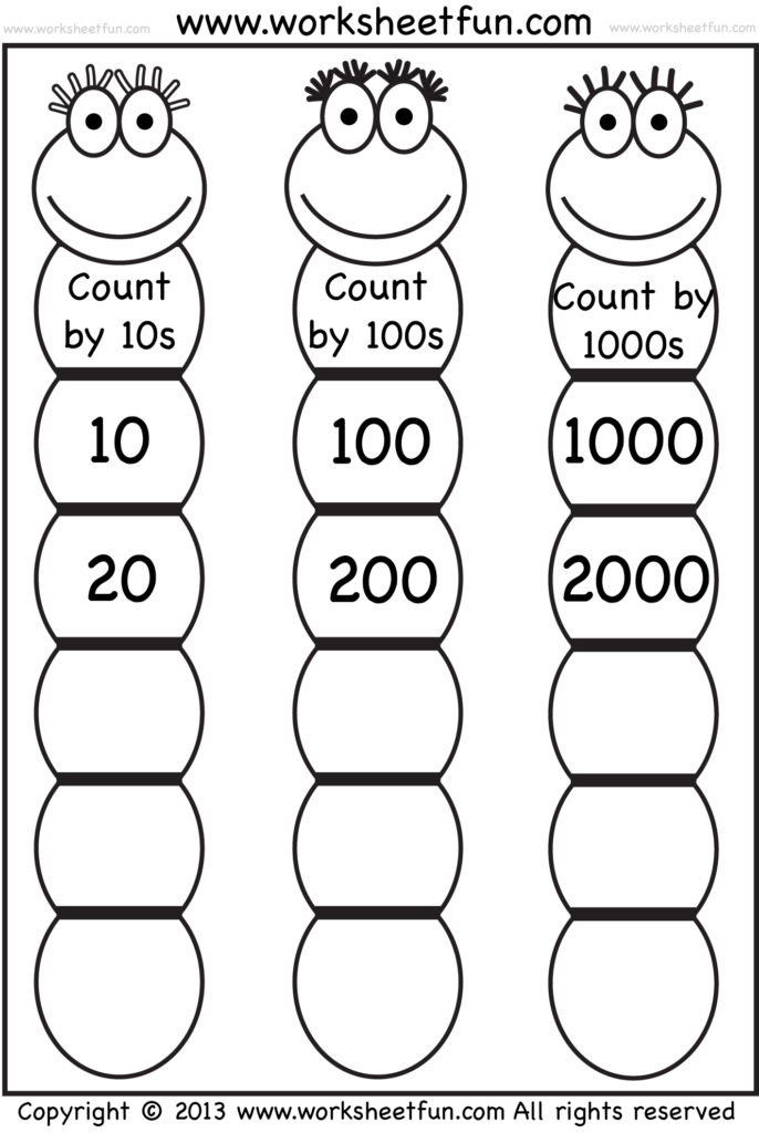 Skip Counting By 10 100 And 1000 FREE Printable Worksheets 