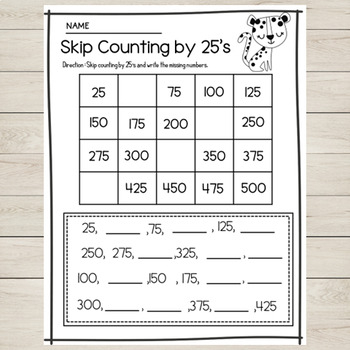 Skip Counting By 25s Worksheet - CountingWorksheets.com