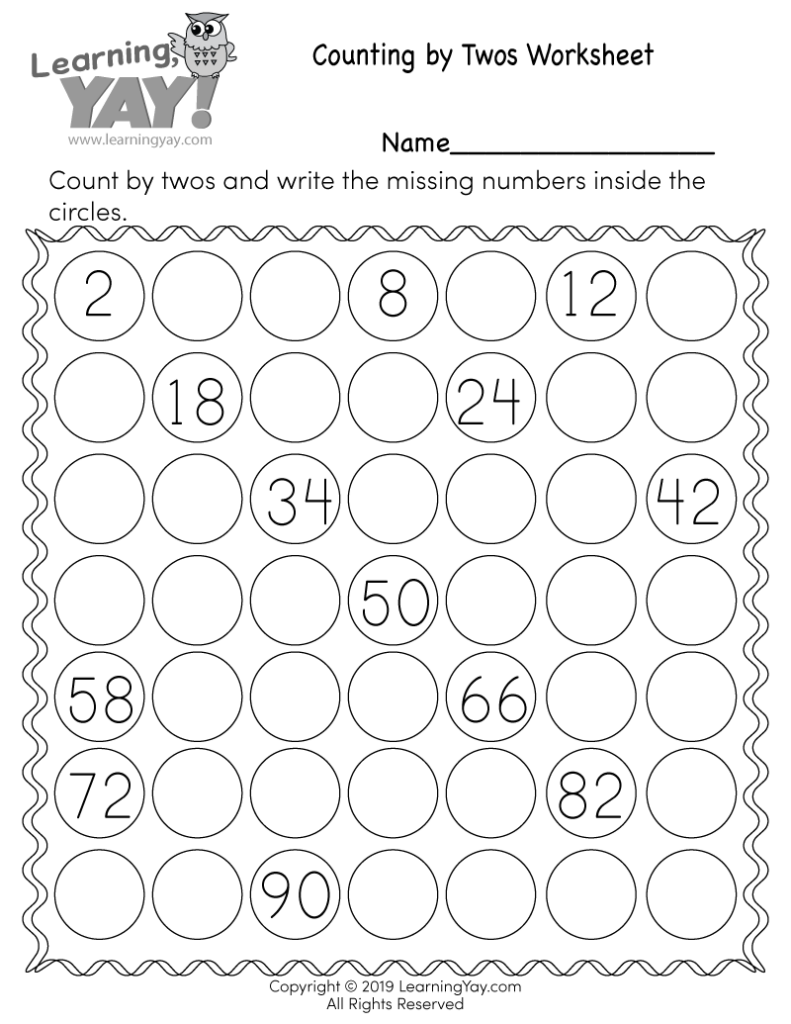 Skip Counting By 2s Worksheet For 1st Grade Free Printable 