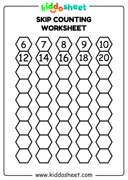 Skip Counting By 6 Worksheets