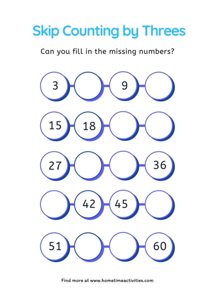 Skip Counting By Threes Home Time Activities