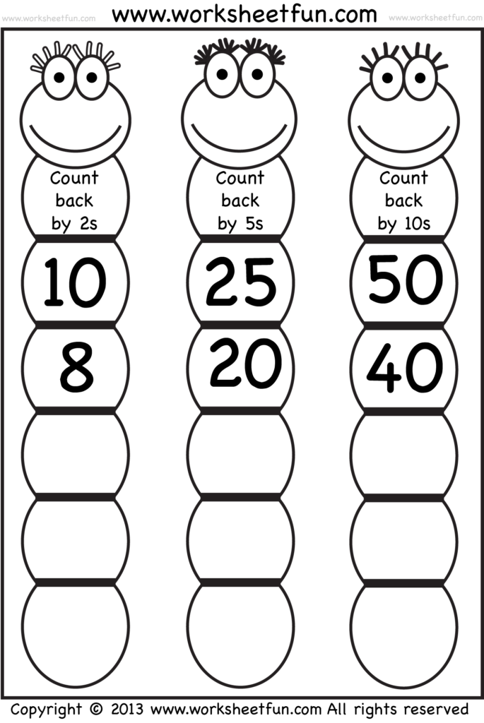 Skip Counting Count Back By 2 5 And 10 Worksheet FREE Printable 