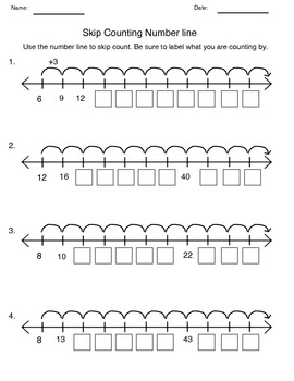 Skip Counting Numberline By Fantastic Fun Flashcard Games And More