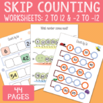 Skip Counting Worksheets From 2 To 12 and Backwards Easy Peasy Learners