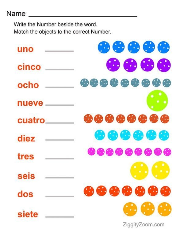 Spanish Numbers Worksheets 99Worksheets