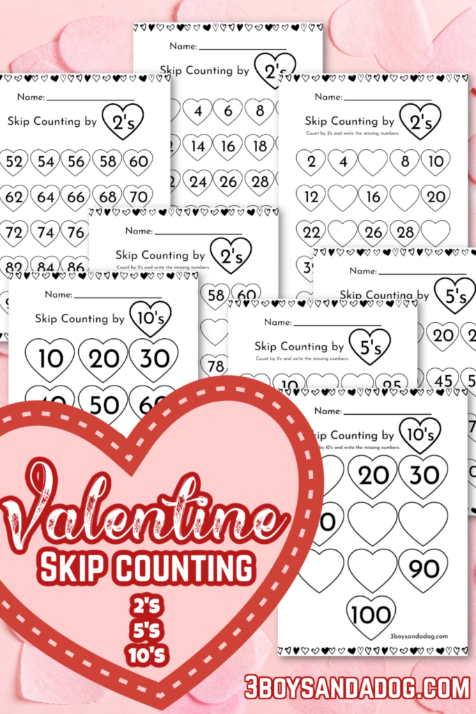 Valentine Skip Counting Printables