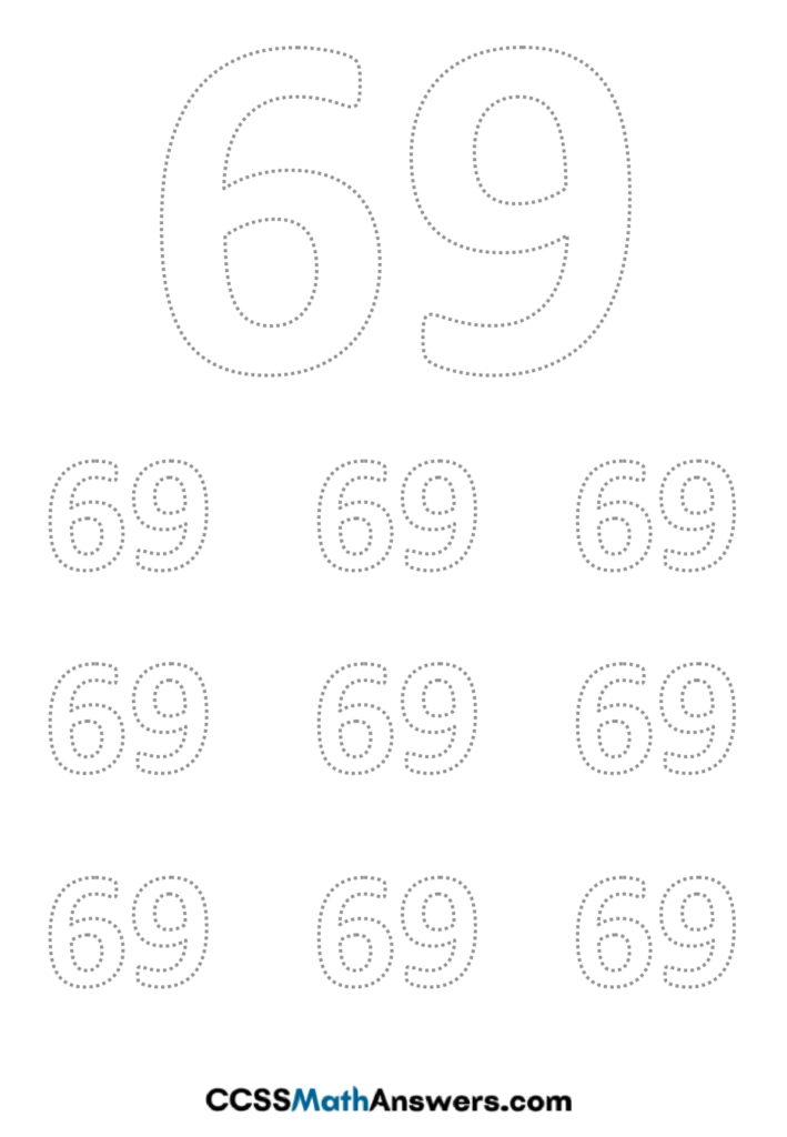 Worksheet On Number 69 Printable Number 69 Tracing Writing Counting 